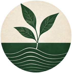 Sound Herbs emblem: a young herb growing above sound waves